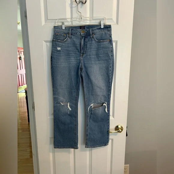 J. Crew Mid Rise Flare Cropped Jeans - Picture 1 of 11